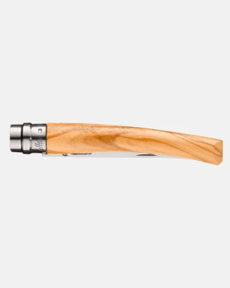 Manche en bois d’olivier du couteau Opinel Effilé , au veinage unique