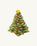 Sapin de Noël en 3D assemblé avec les biscuits réalisés avec le set IBILI.
