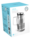 Carafe filtrante AKUA Cookut en verre avec filtration au charbon de coco pour eau pure et sans plastique.
