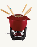 Accessoires du service à fondue Arôme Beka : fourchettes, réchaud, brûleur