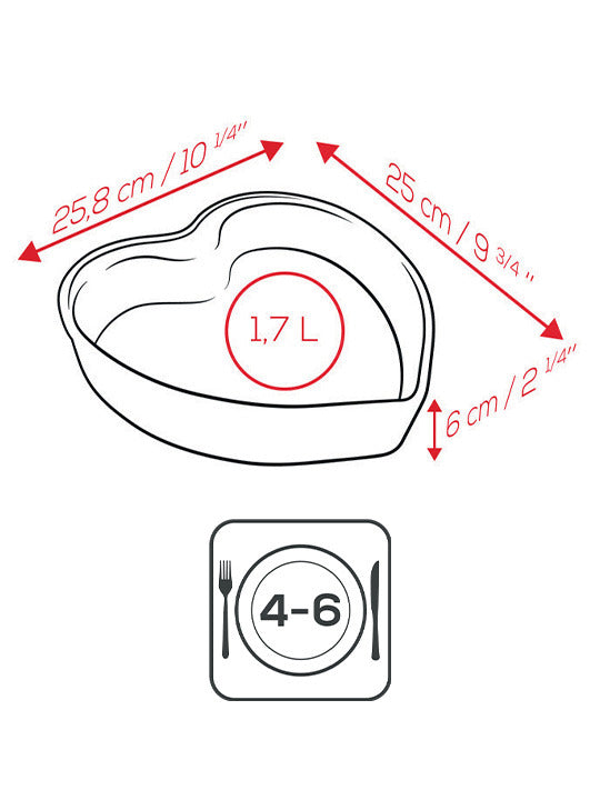 Plat coeur grand modèle Appolia 26cm