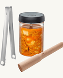 Set de fermentation NATIVO 4 pièces GEFU, pour réaliser des légumes fermentés maison facilement et naturellement.

