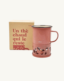 Mug chauffant Sixtea de Cookut avec base bougie, pour thé et café à 60°C, température idéale pour dégustation.