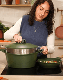 Panier vapeur ovale en inox pour cocotte 33 cm Cookut, cuisson douce et saine.