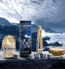 Coffret 6 pierres en granit bleu de Bretagne + pince