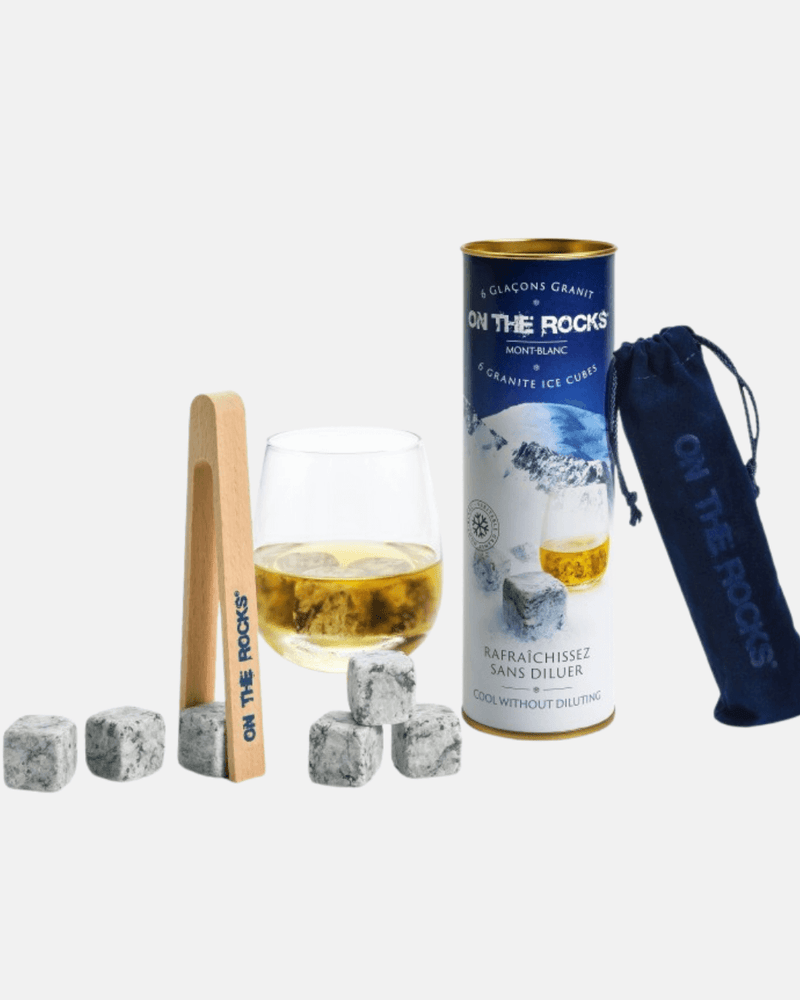 Coffret 6 pierres en granit du Mont-Blanc + pince