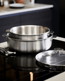 Sauteuse inox amovible De Buyer de la collection LOQY avec manche détachable, idéale pour une cuisine moderne