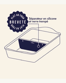 Accessoire de cuisson Cookut - Séparateur en silicone et verre trempé, compatible lave-vaisselle et facile à nettoyer.

