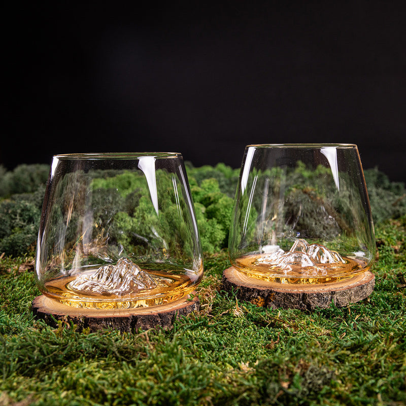 Verres TOPOGRAPHIC avec bouteille de spiritueux