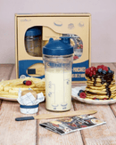 Coffret Shaker Miam Factory Cookut pour crêpes, pancakes, et gaufres, préparation facile et rapide pour des petits-déjeuners gourmands.

