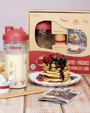 Coffret Shaker Miam Factory Cookut pour crêpes, pancakes, et gaufres, préparation facile et rapide pour des petits-déjeuners gourmands.

