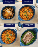 voici les 4 tailles de cocottes cookut