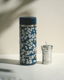 Théière Qwetch Flowers Bleu avec son filtre 2 en 1