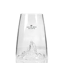 Verre soufflé à la main représentant le Pic du Midi en relief.