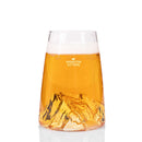  Fond sculpté représentant la Zugspitze, verre soufflé à la main.