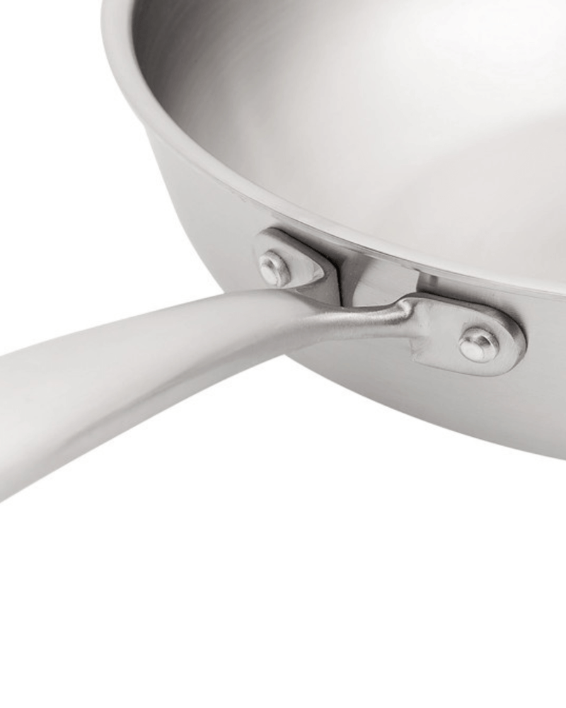 Poignées inox rivetées du wok Cuisinox – prise sûre et durable