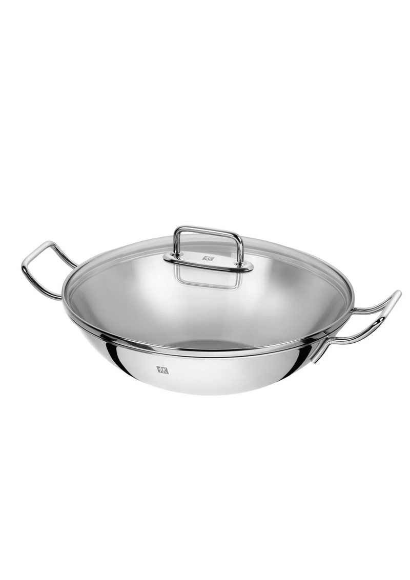 Wok inox avec couvercle 32cm