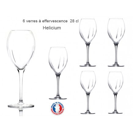 6 verres à vin effervescents Helicium 28 cl - Maison Habiague