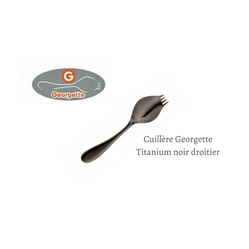 Cuillère à l'unité Georgette Titanium noir droitier - Maison Habiague