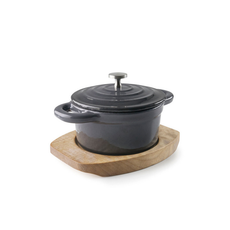 Mini cocotte ronde 10cm grise - Maison Habiague