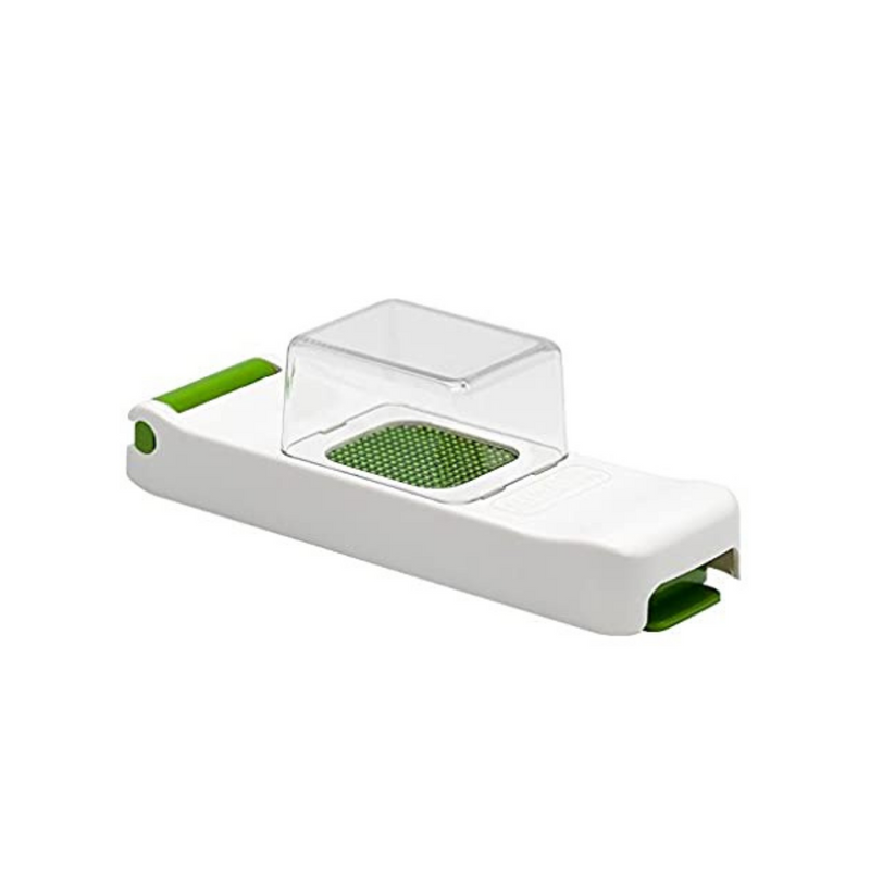 Coupe-Légumes avec Réservoir, 3 Grilles Interchangeables Coupe-Légumes avec Réservoir, 3 Grilles Interchangeables