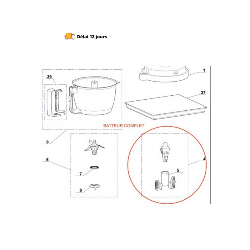 Batteur complet pour robot Magimix Cook Expert - Maison Habiague