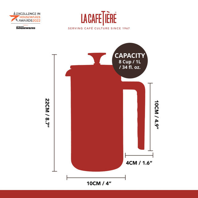 Cafetière à Piston 1L – Café Fraîchement Préparé