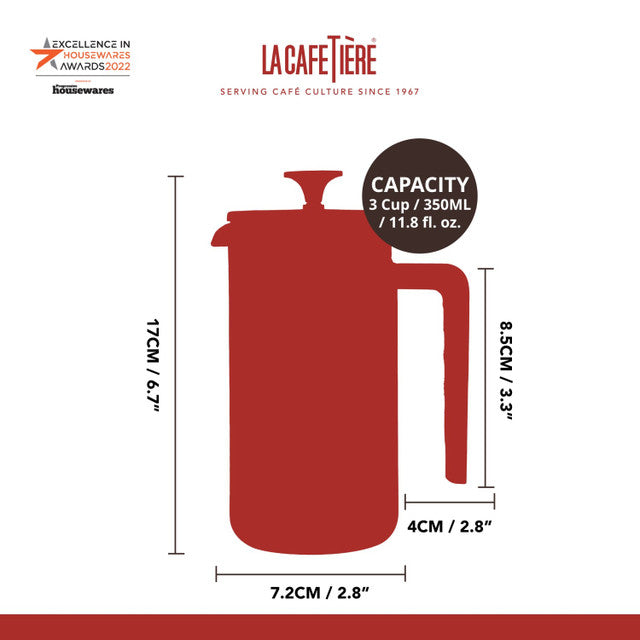 Cafetière à piston 350 ml Kitchen Craft, idéale pour un café riche et authentique.