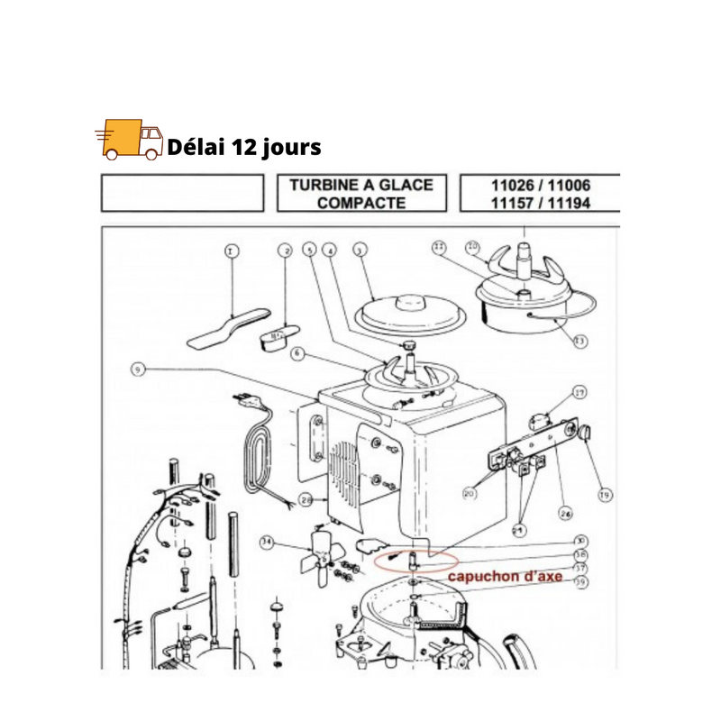 Capuchon d'axe pour turbine à glace Magimix - Maison Habiague