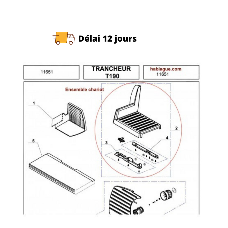 Ensemble chariot trancheuse T190 Magimix 11651 - Maison Habiague