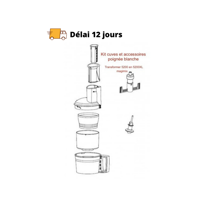 Kit cuve blanc et accessoires Magimix 5200 pour 5200XL - Maison Habiague