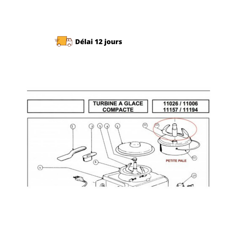 Petite pale pour cuve amovible turbine à glace Magimix - Maison Habiague