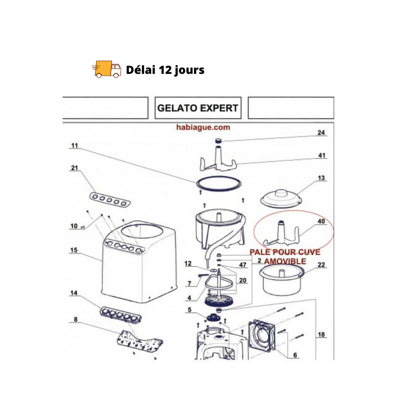 Pale cuve amovible pour Gelato Expert Magimix - Maison Habiague