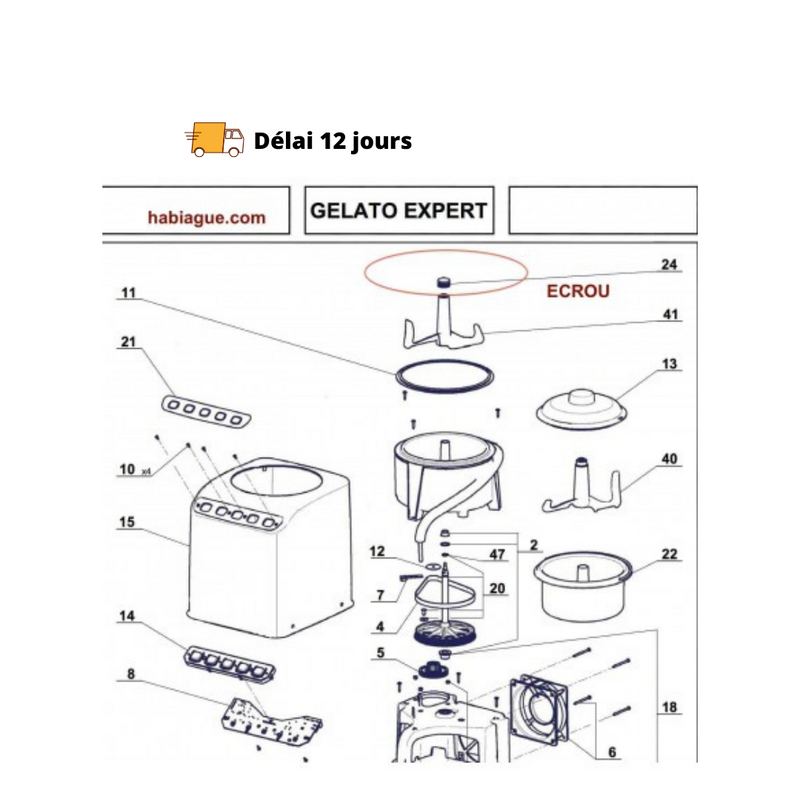 Ecrou pale pour Gelato Expert Magimix - Maison Habiague