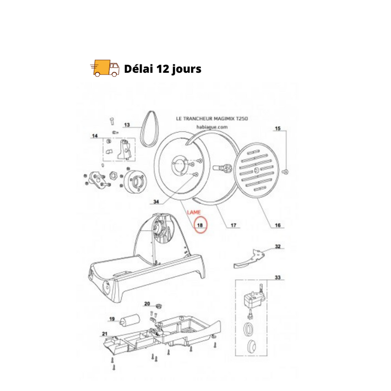 Lame trancheuse T250 Magimix - Maison Habiague