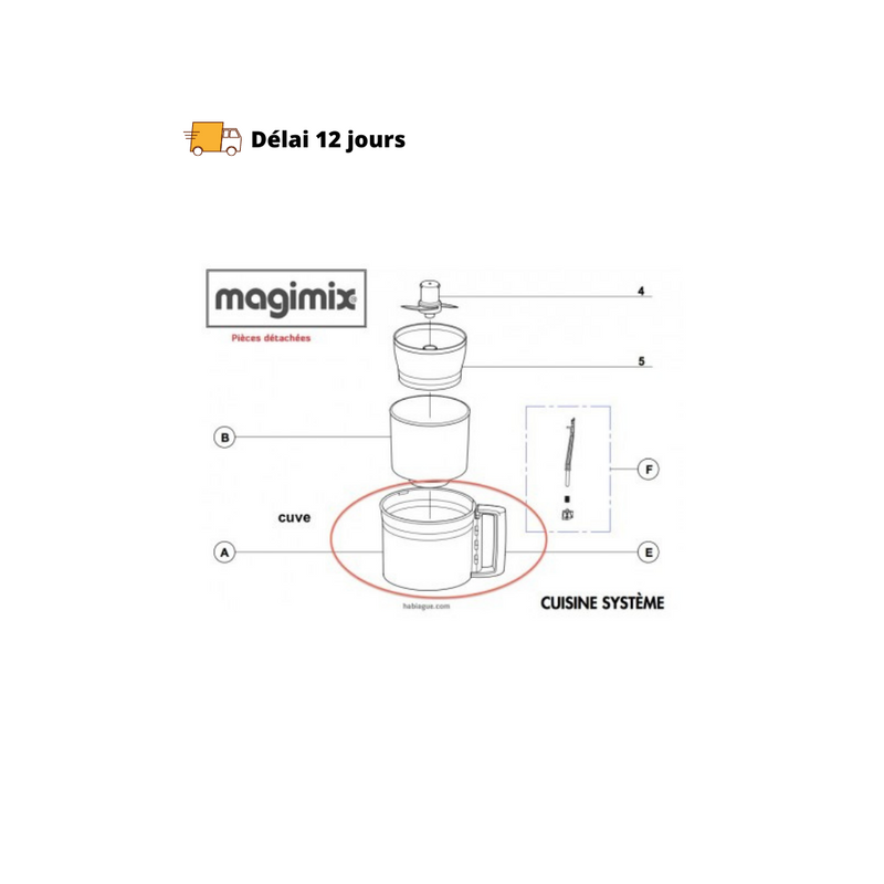 Cuve robot Magimix 5200 XL - Maison Habiague