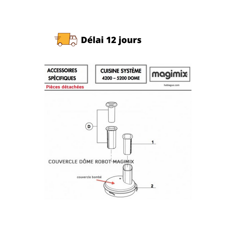 Couvercle Dôme de bol Magimix 4200 - Maison Habiague