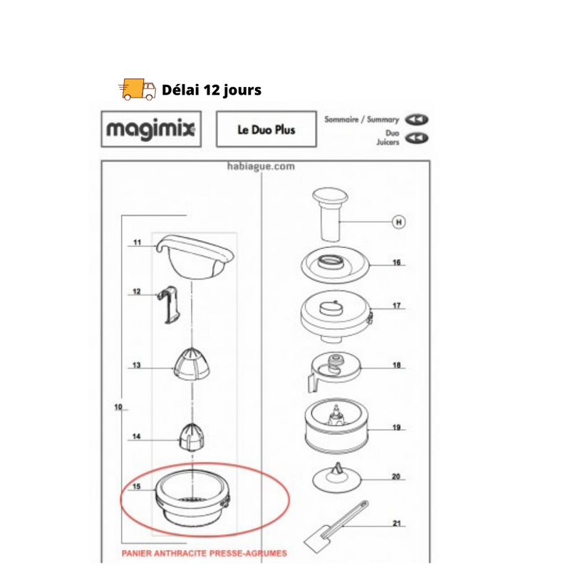 Panier presse agrumes Duo Plus Magimix - Maison Habiague