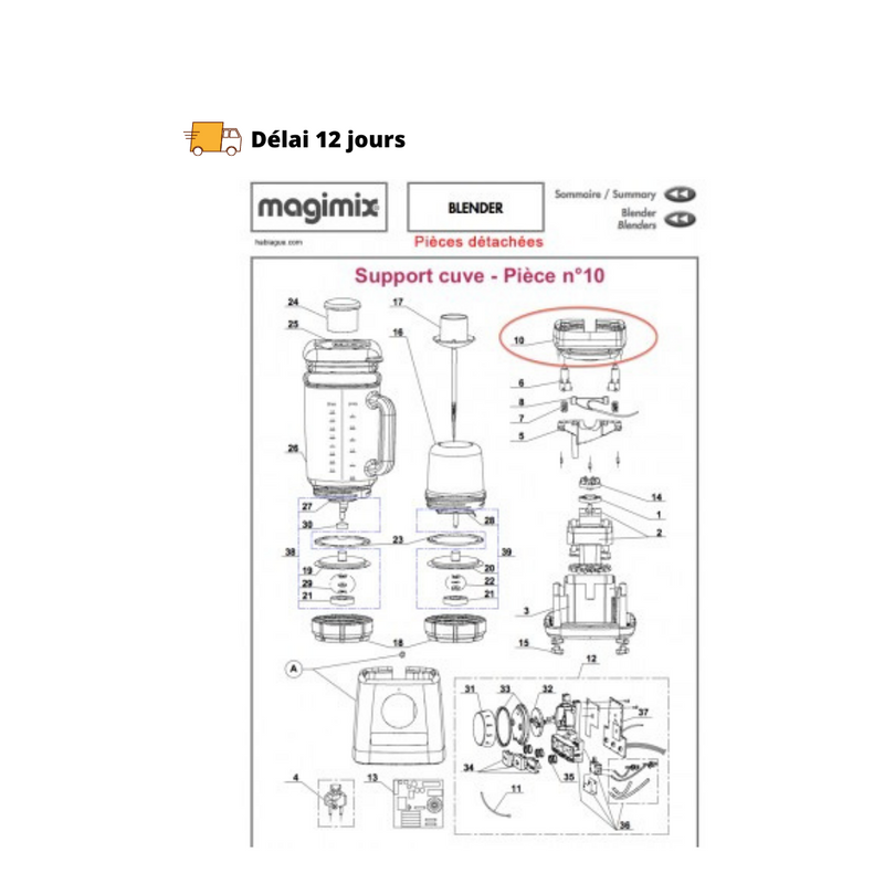 Support cuve pour blender Magimix - Maison Habiague