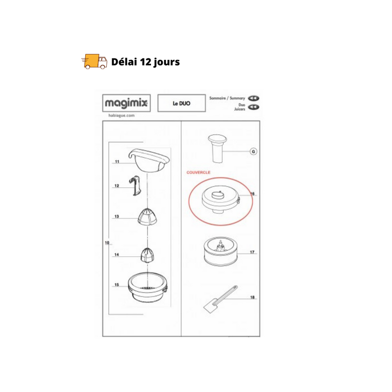 Couvercle pour Duo Magimix - Maison Habiague