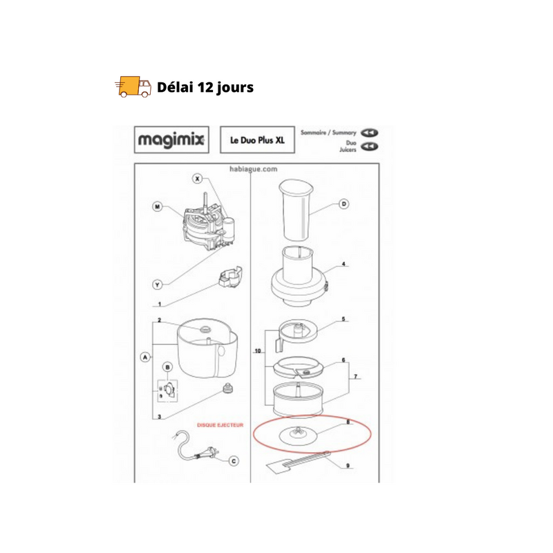 Disque éjecteur pour Duo Plus XL Magimix - Maison Habiague