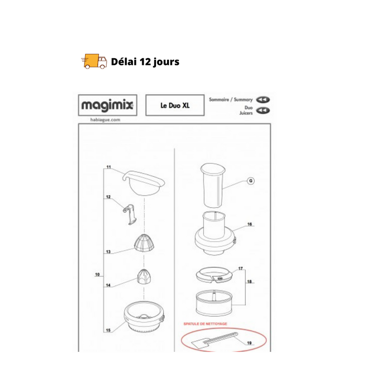 Spatule pour Duo XL Magimix - Maison Habiague