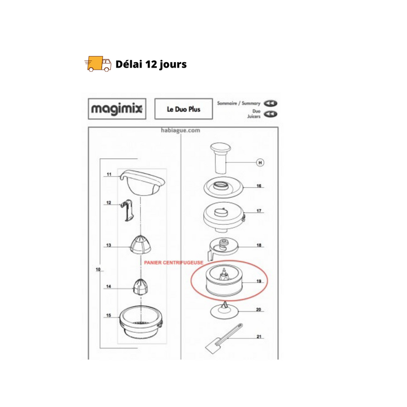 Panier centrifugeuse Duo Plus Magimix - Maison Habiague