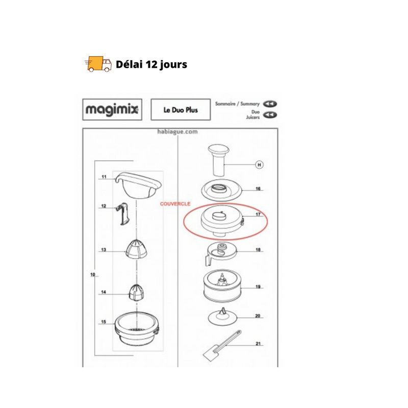 Couvercle pour Duo Plus Magimix - Maison Habiague