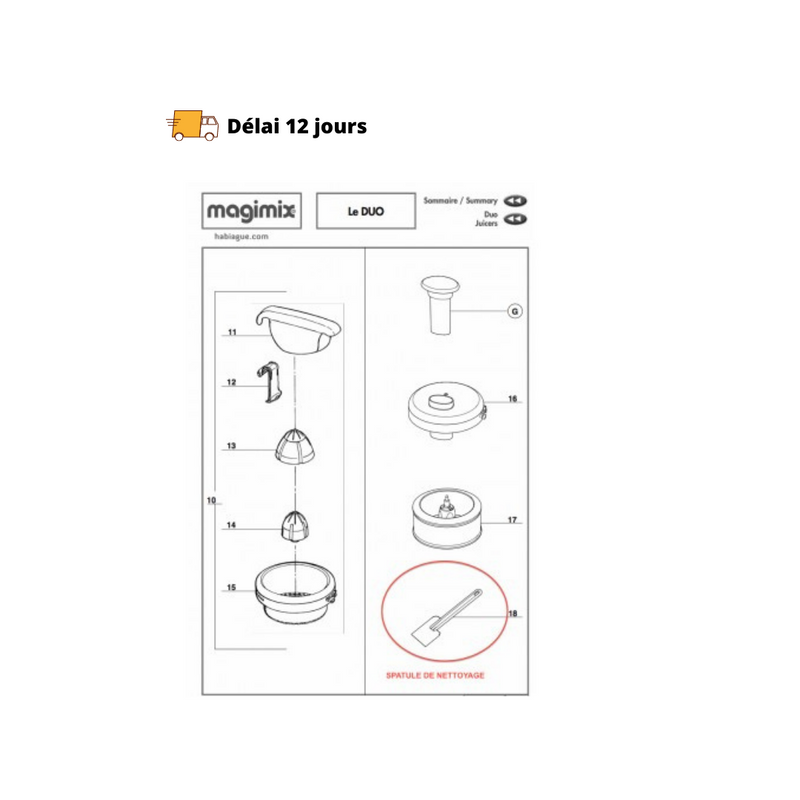 Spatule de nettoyage pour Duo Magimix - Maison Habiague