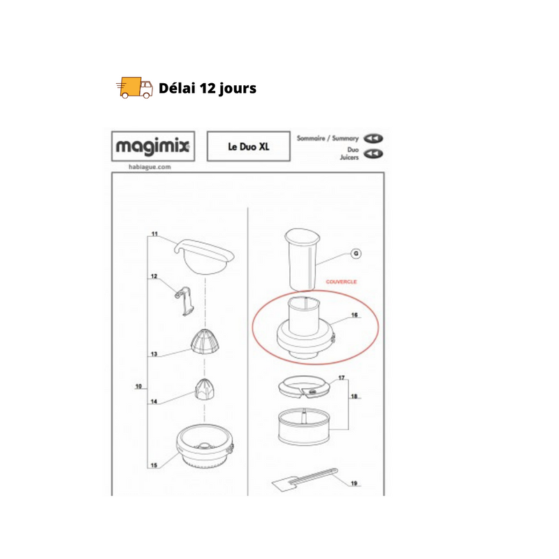 Couvercle pour Duo XL Magimix - Maison Habiague