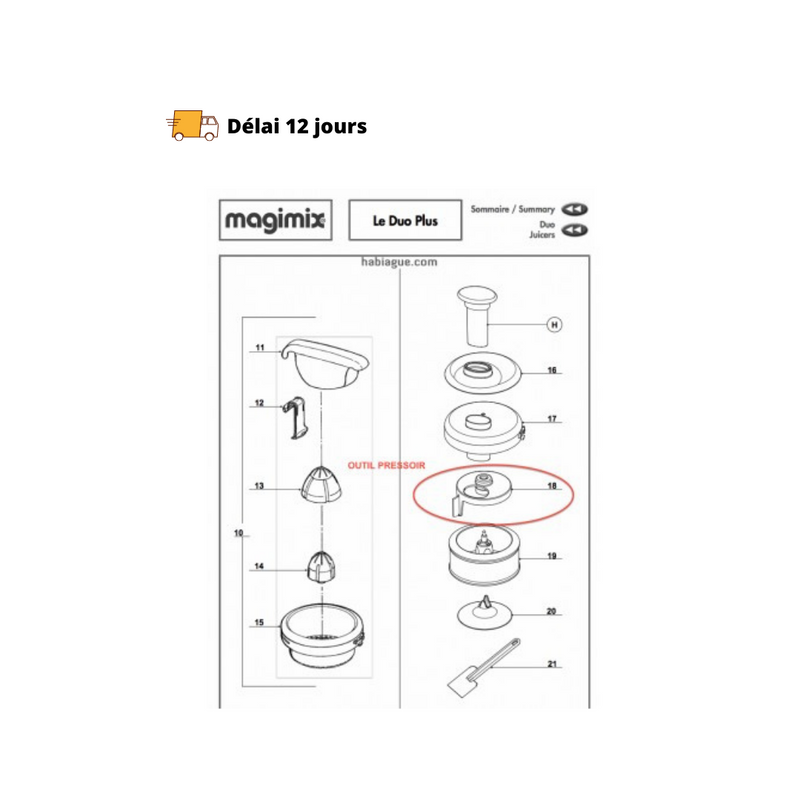 Outil pressoir pour Duo Plus Magimix - Maison Habiague
