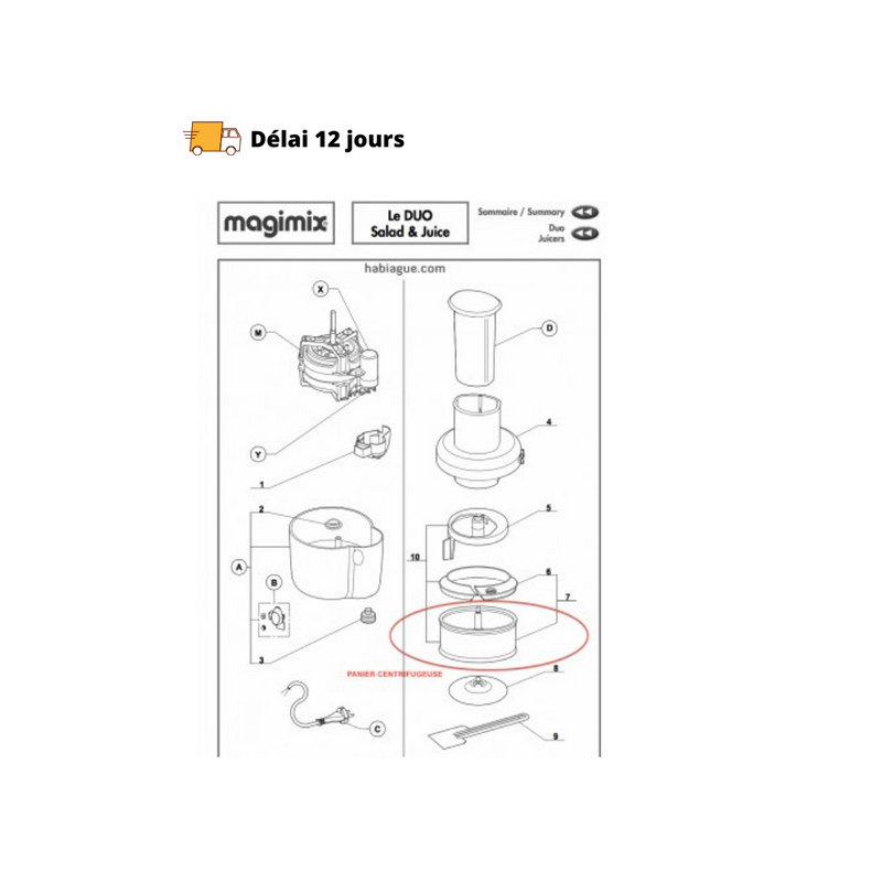 Panier centrifugeuse Duo salad&juice Magimix - Maison Habiague