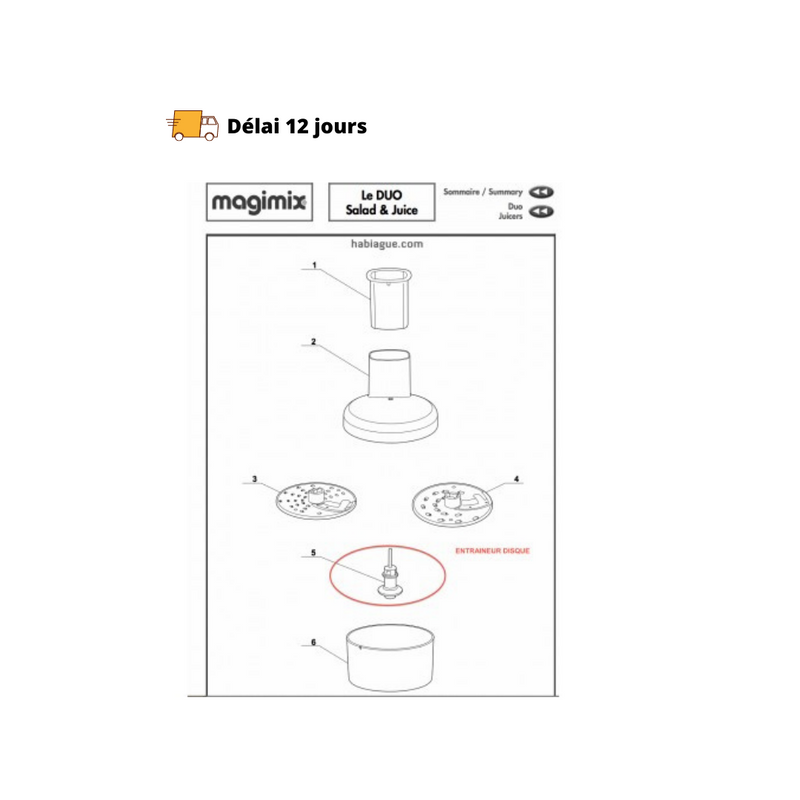 Prolongateur disque Duo salad&juice Magimix - Maison Habiague