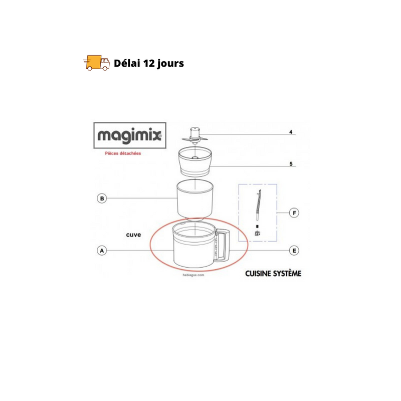 Cuve robot Magimix 5200 - Maison Habiague